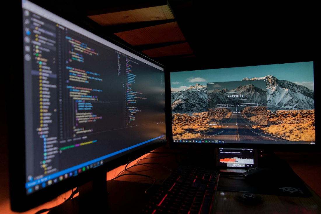 A web development workstation showing code