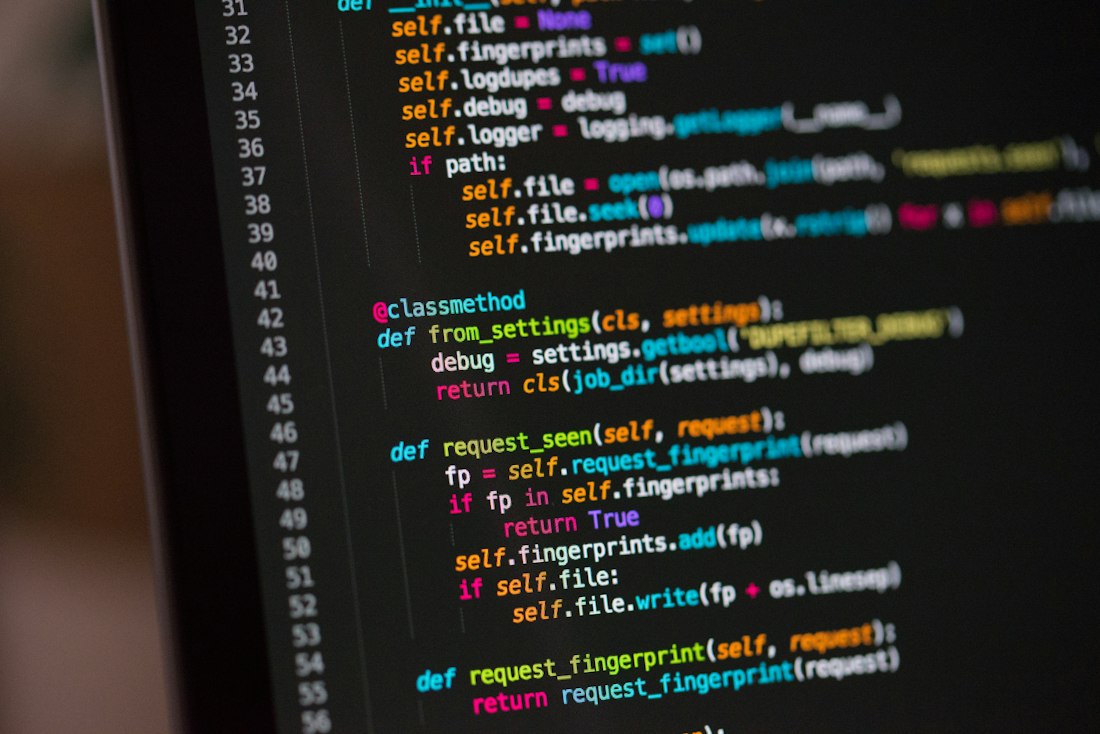 Website code on a screen